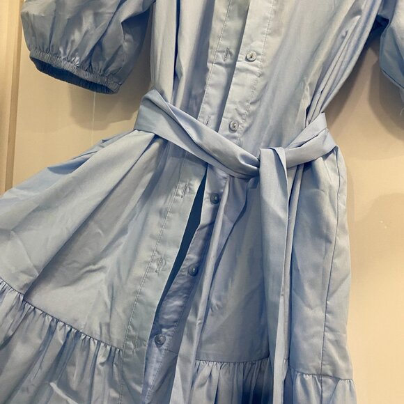 ✴️🏷️2/$20 •Vero Moda - Melio Tied Puff-Sleeve Embroidered Shirt Dress - Picture 5 of 6